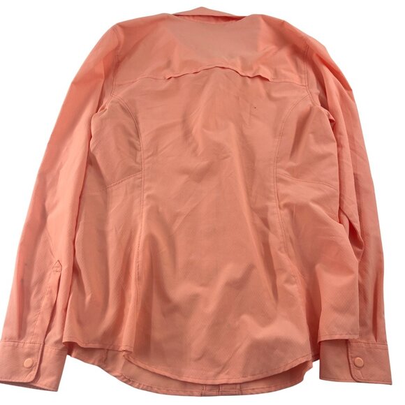 Nepallo Mens Small Button-Down Long Sleeve Shirt Coral Polyester Made In Vietnam - Picture 5 of 5